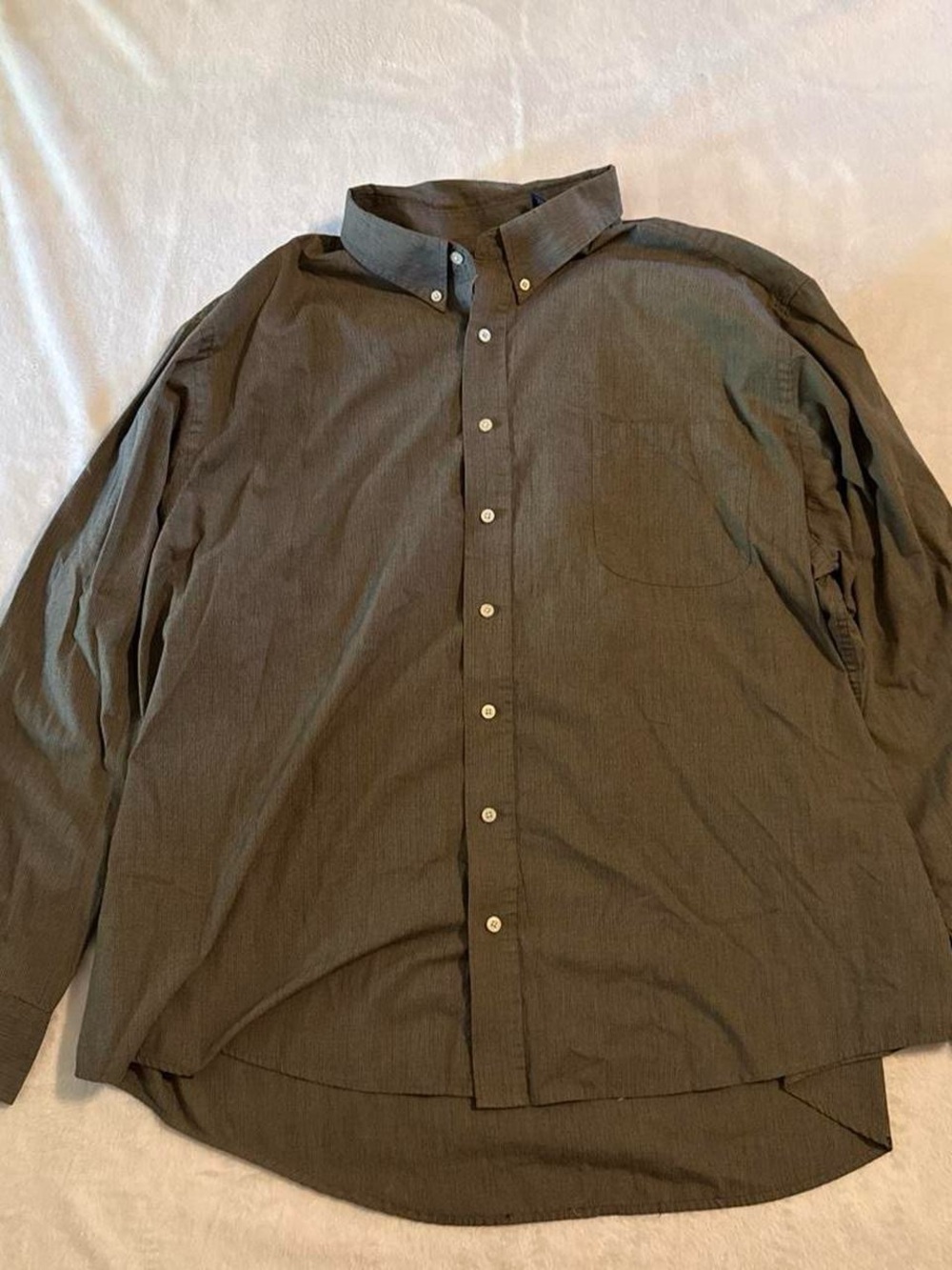 Puritan Olive Green Long-Sleeve Button-Down Shirt